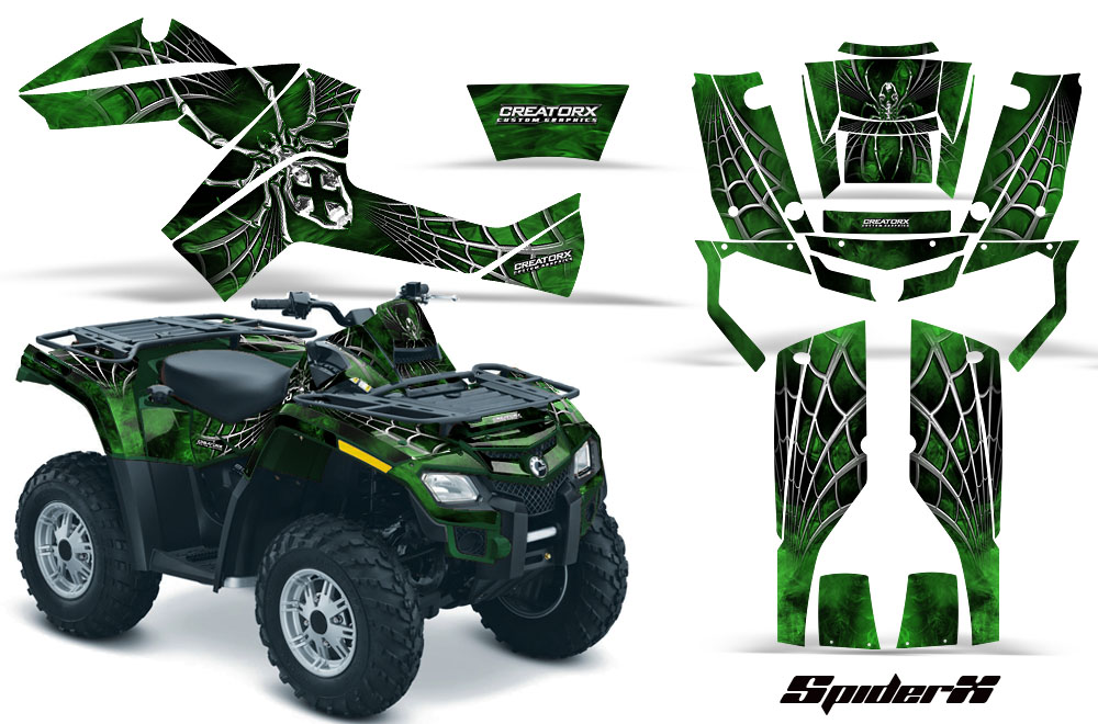 Can-Am Outlander 800 Graphics Kit SpiderX Green Dark GB